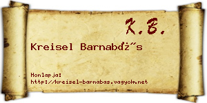 Kreisel Barnabás névjegykártya